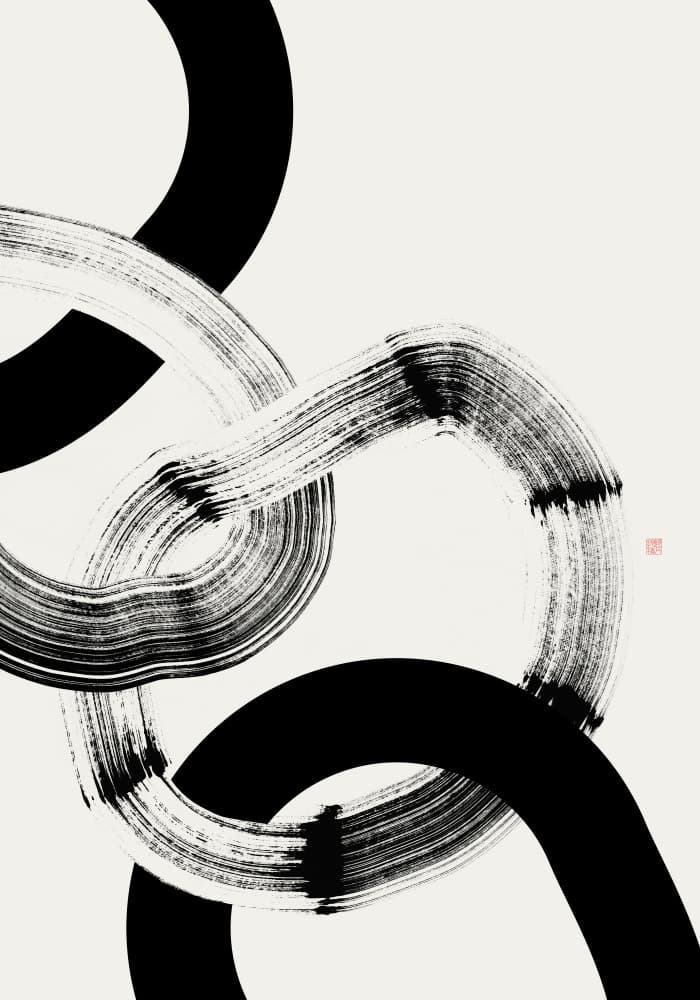 Fluid Ink Strokes by Thoth Adan — canvas wall art