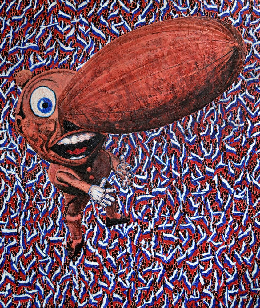 Red Blimp Nose Character by Anton Terziev — canvas wall art