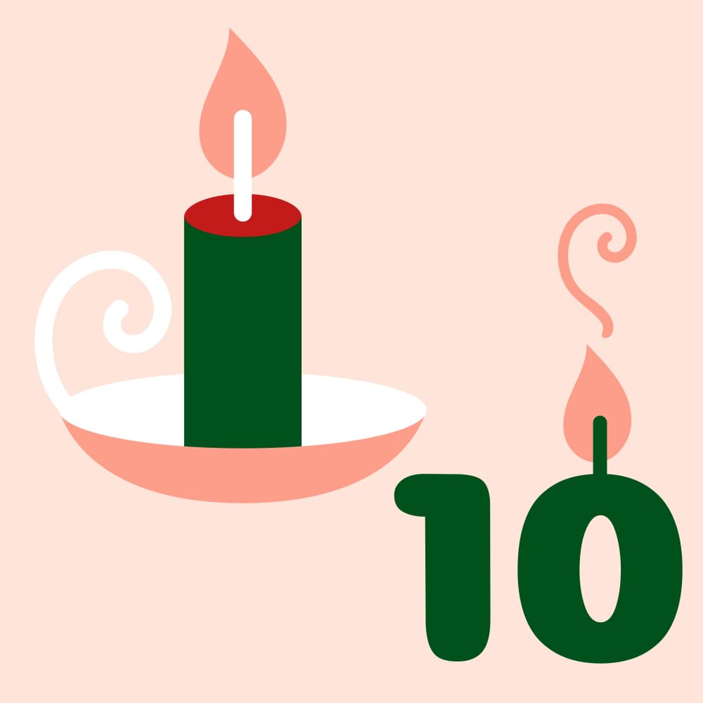 Advent Candle Number Ten by Marika Barsrsind β canvas wall art