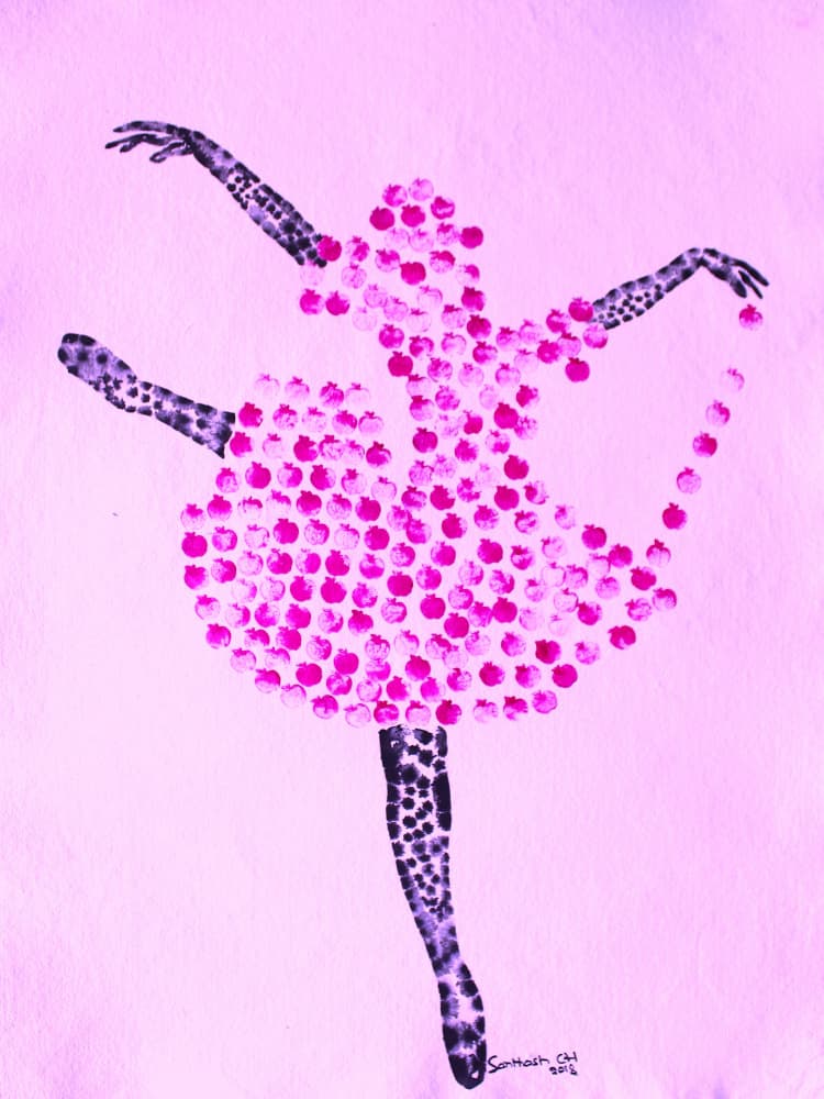 Graceful Pink Ballerina by Santhosh ch — canvas wall art