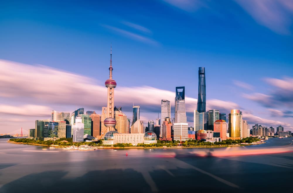 Vibrant Shanghai Skyline by Wei (David) Dai — canvas wall art