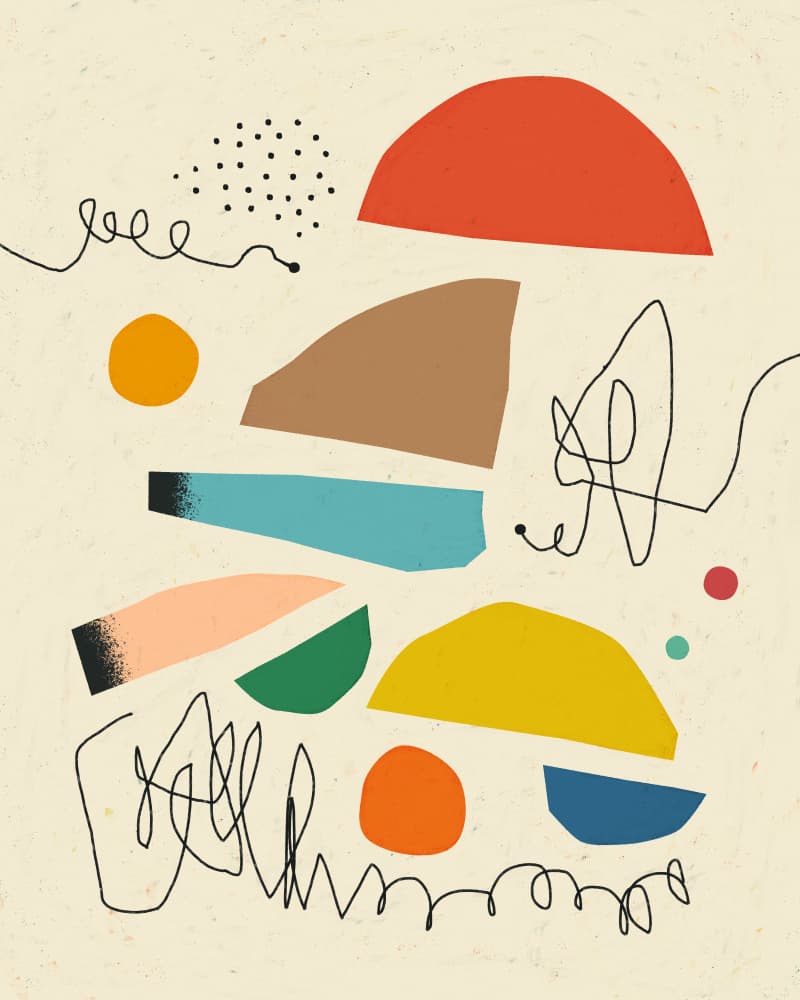 Playful Abstract Shapes by Jazzberry Blue — canvas wall art