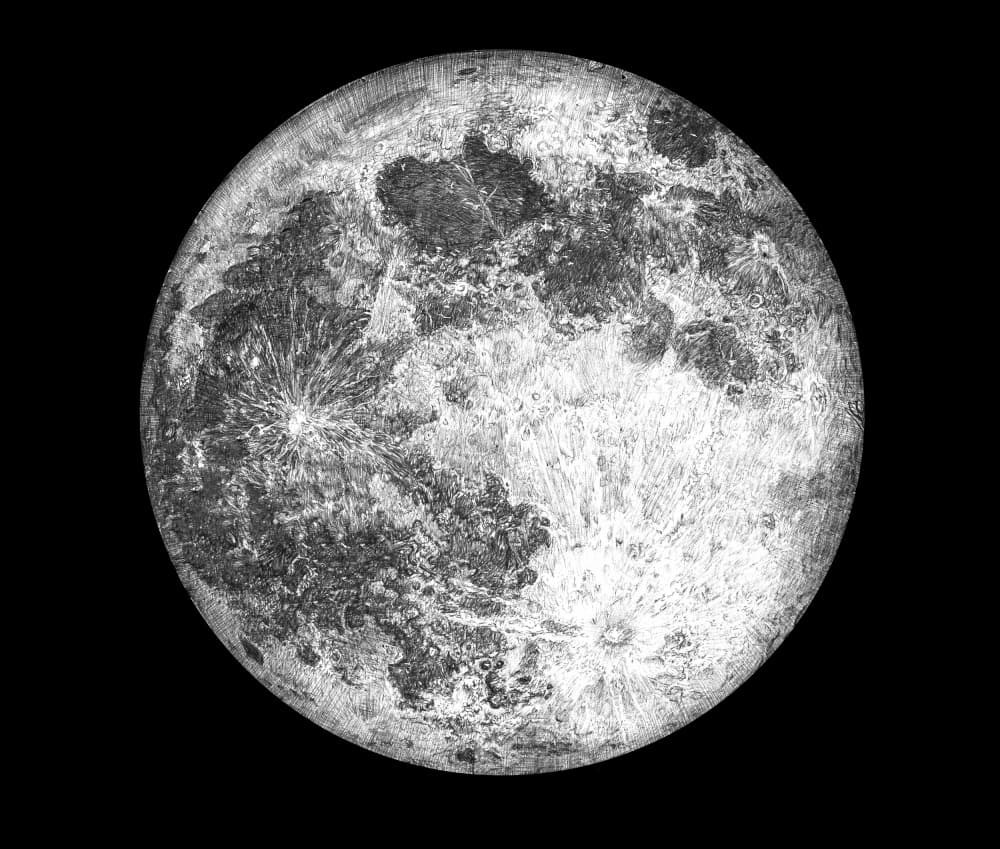 Full Lunar Disc by EC Mazur — canvas wall art