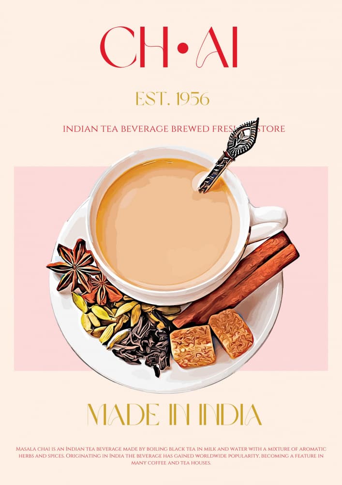 Masala Chai Warmth by Nazma Khokhar — canvas wall art