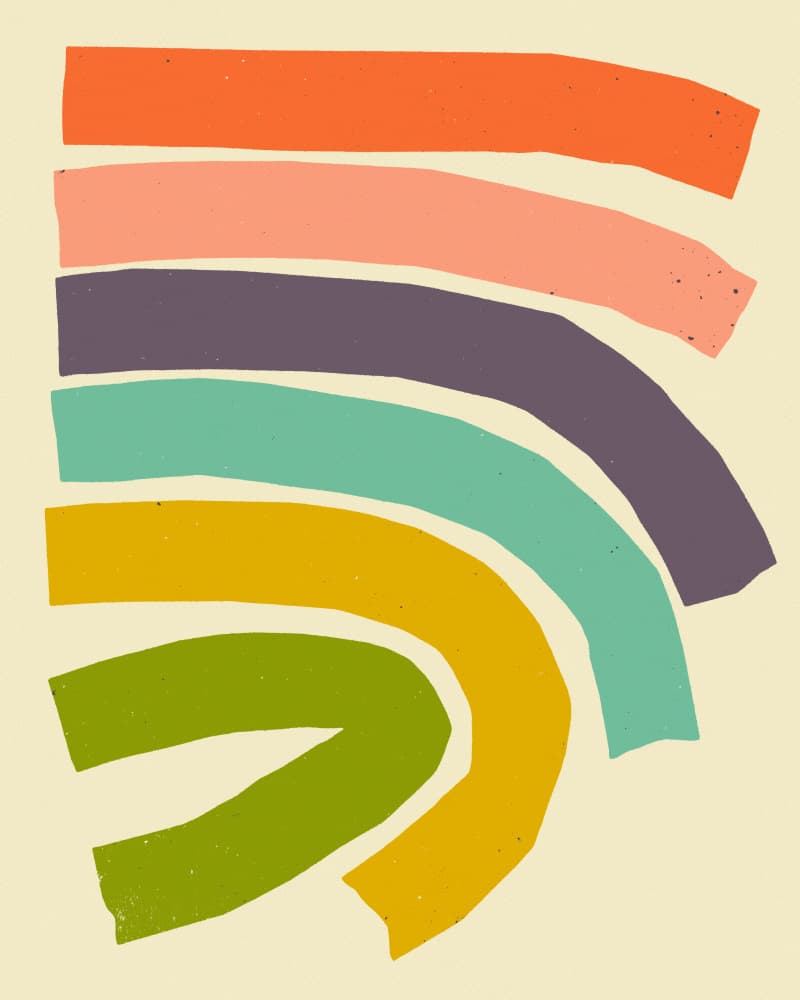 Colorful Abstract Curves by Jazzberry Blue — canvas wall art