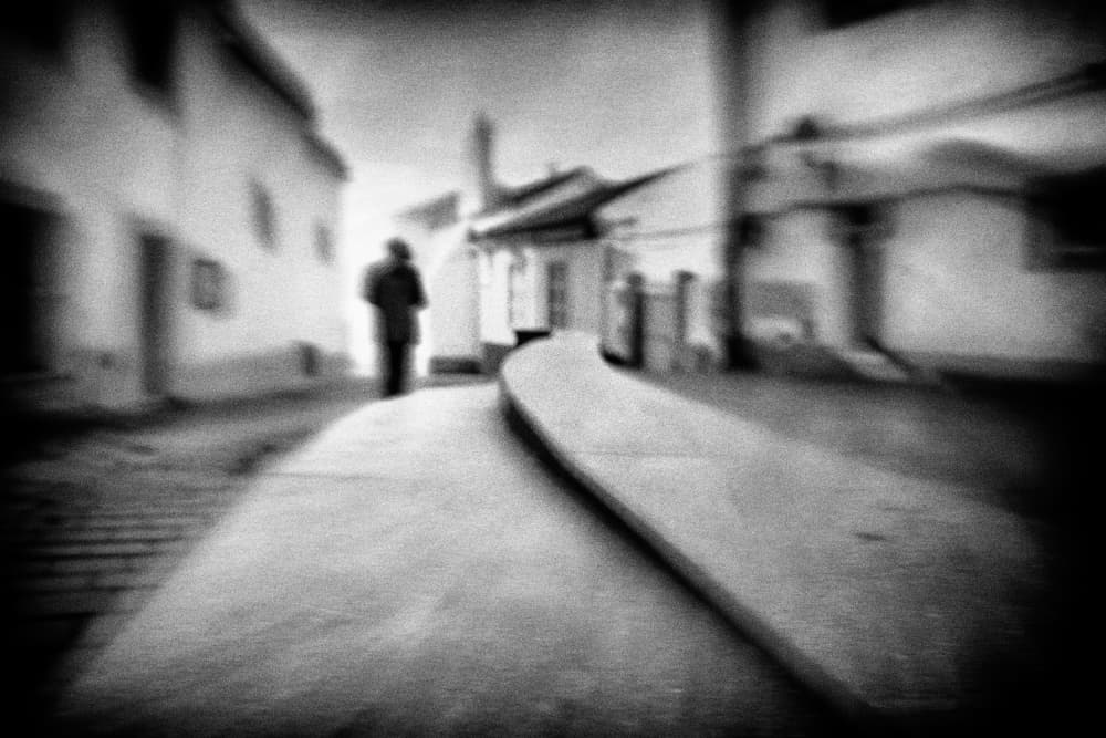 Solitary Walk Old Town by Ina Tänzer — canvas wall art
