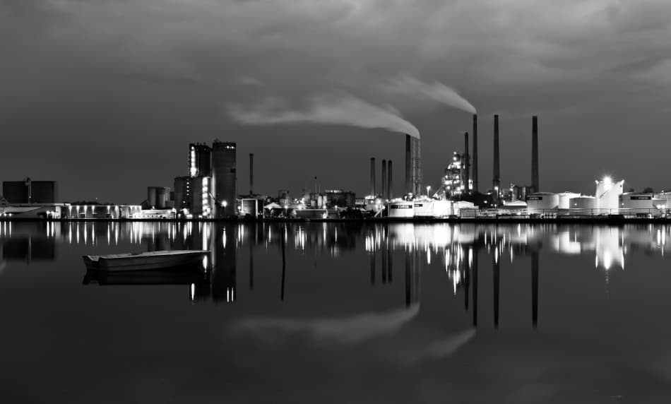 Industrial Night Reflections by Niels Christian Wulff — canvas wall art