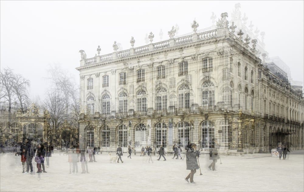 European Plaza Motion by Gilbert Claes — canvas wall art