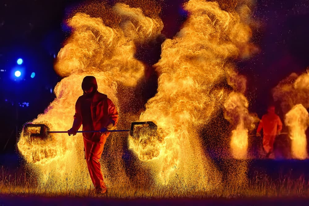 Dynamic Fire Performance by MingLun Tsai (蔡明倫) — canvas wall art