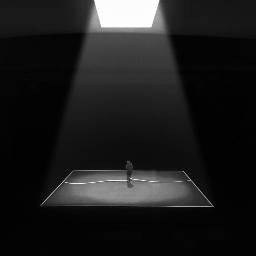 Solitary Figure Spotlight by alizolghadri93 — canvas wall art