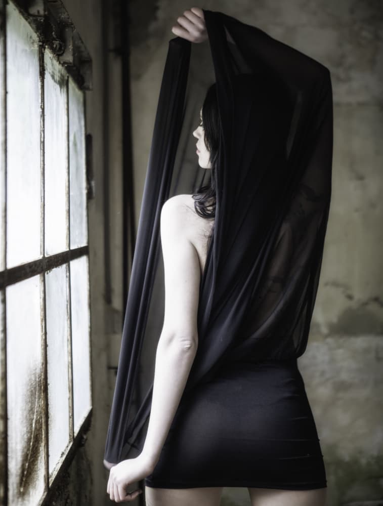 Mysterious Woman in Black by Georgios Bero — canvas wall art
