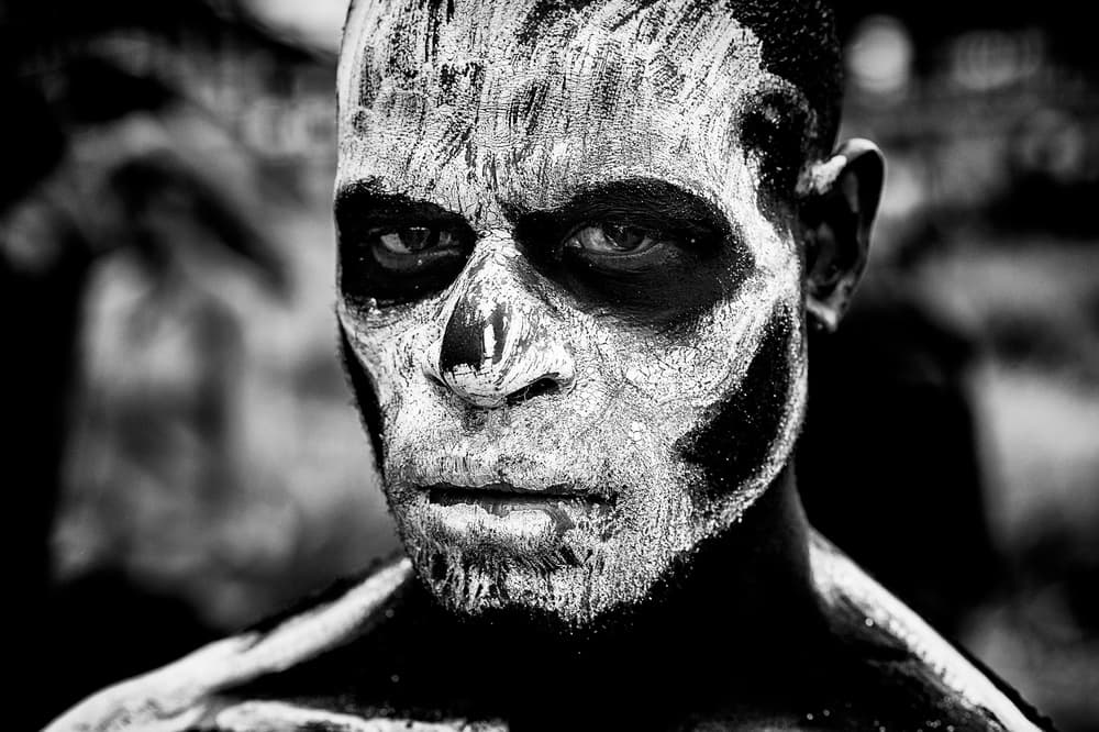 Intense Tribal Portrait by Joxe Inazio Kuesta Garmendia — canvas wall art