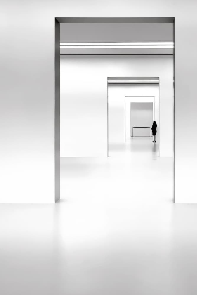 White Rooms Perspective by Burghard Nitzschmann — canvas wall art