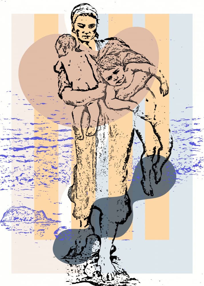 Refugee Mother Journey by Doa Project — canvas wall art