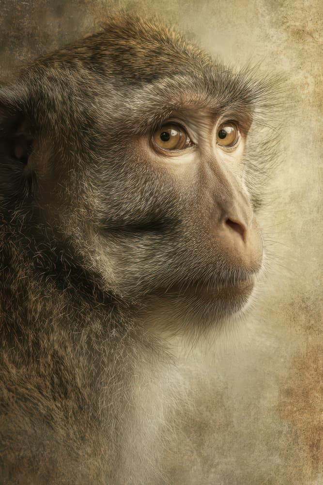 Thoughtful Primate Gaze by Rafal Kulik — canvas wall art