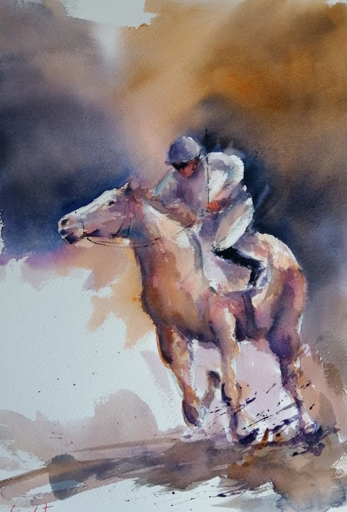 Dynamic Horse Race by Giorgio Gosti — canvas wall art