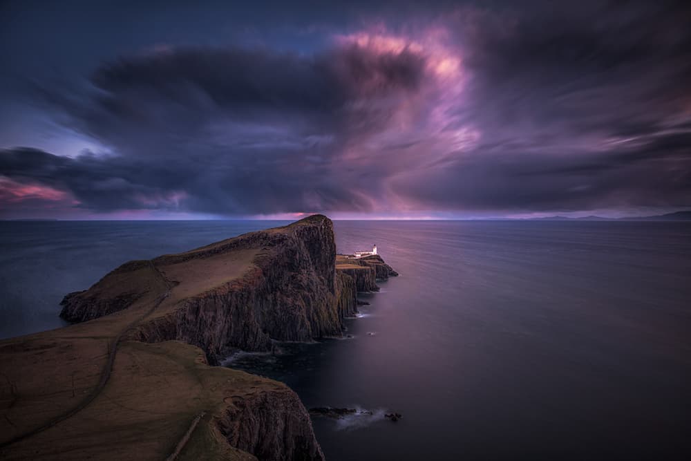 Purple Twilight Lighthouse by Peter Svoboda MQEP — canvas wall art