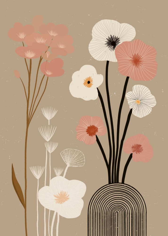 Blush Blooms In Vase by Katarzyna Gąsiorowska — canvas wall art