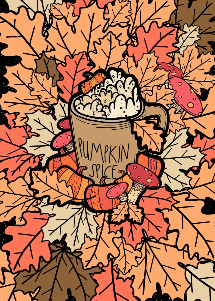 Pumpkin Spice Autumn Leaves by Stephen Wade — canvas wall art