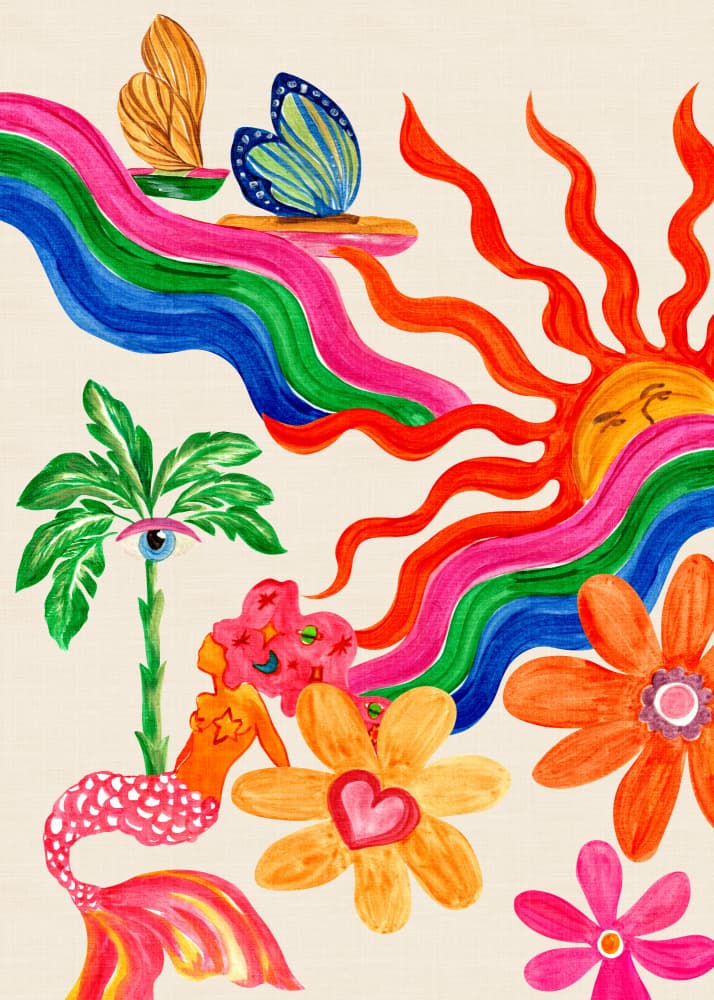 Rainbow Sun Mermaid by DePaulo — canvas wall art