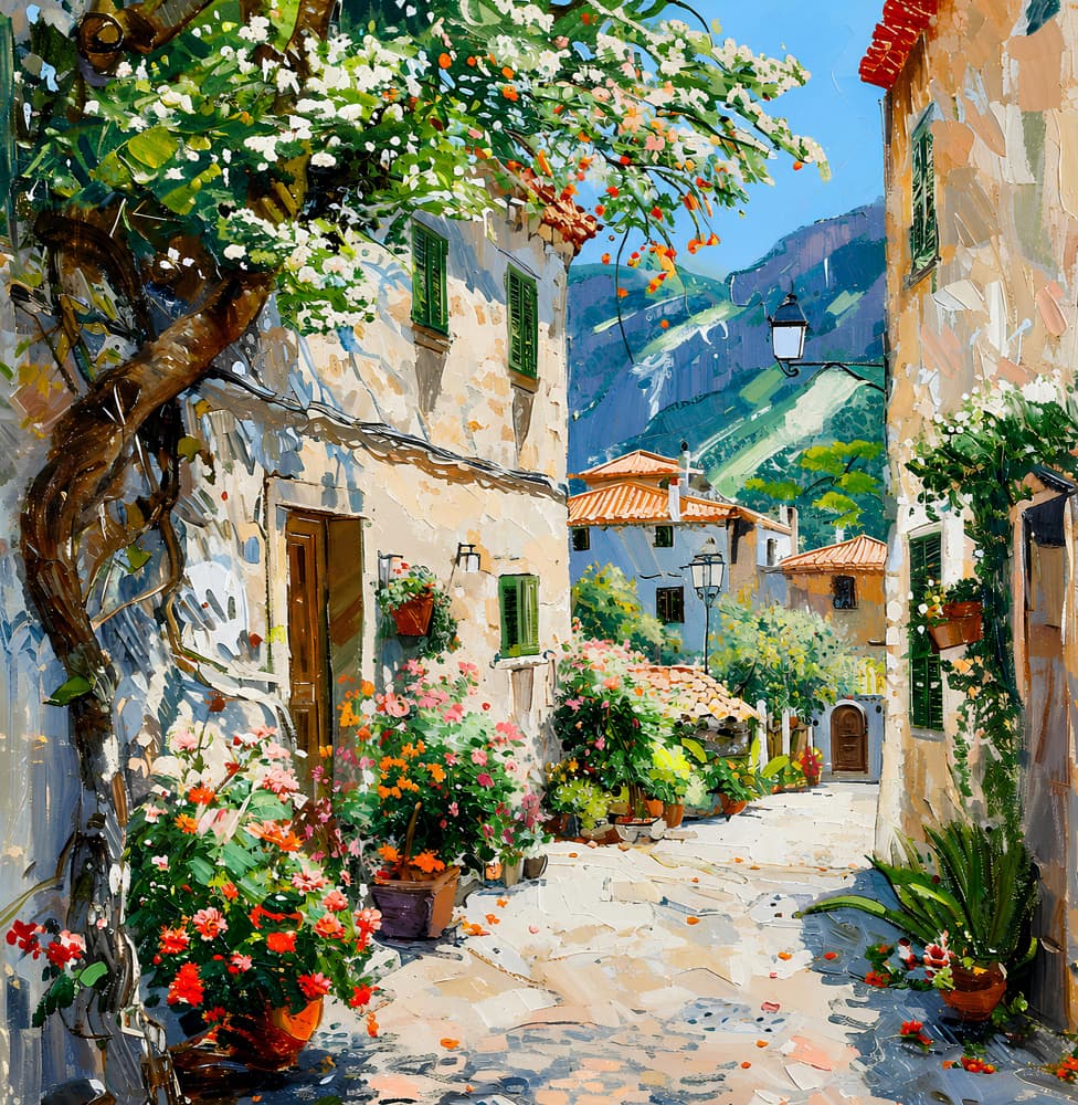 Charming Village Street by Avanesova Elena — canvas wall art