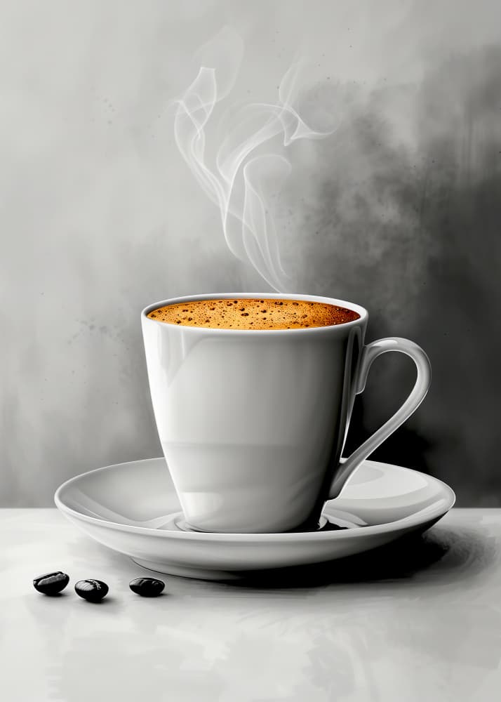 Steaming Morning Coffee by Justyna Jaszke — canvas wall art