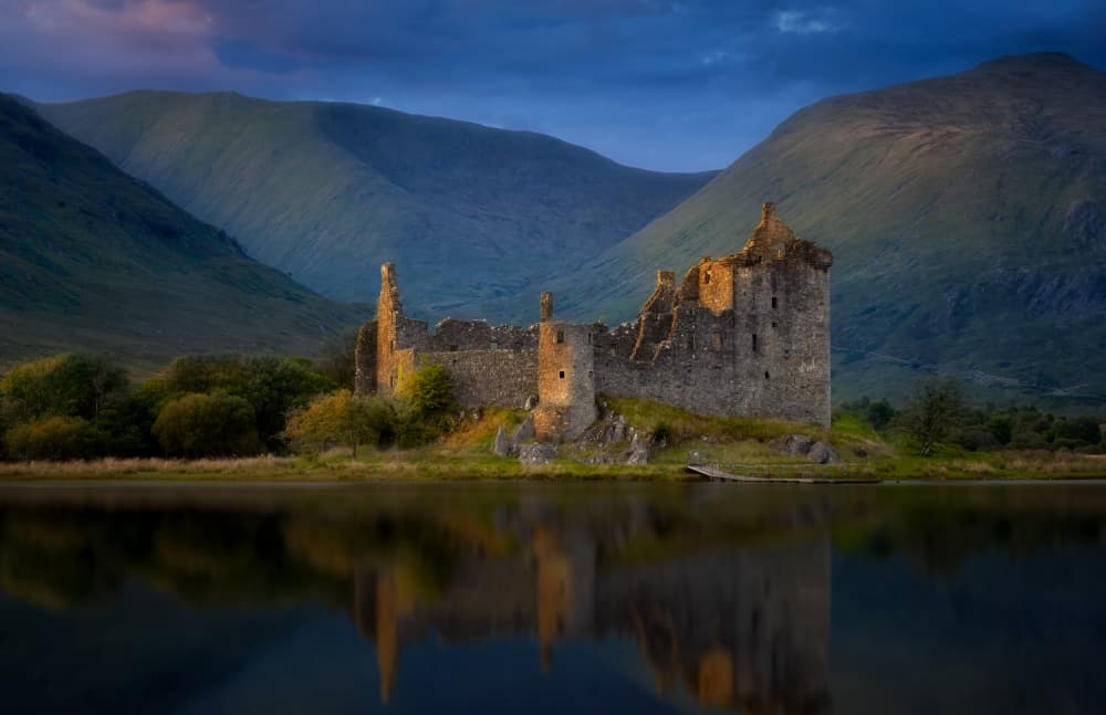 Highland Castle Twilight by Bartolome Lopez — canvas wall art