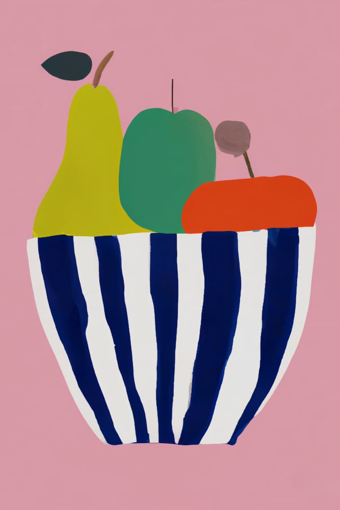 Colorful Fruit Bowl by Merel Takken — canvas wall art