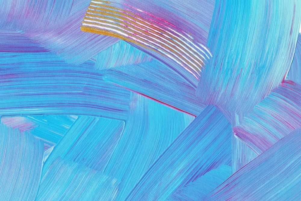 Vibrant Blue Brushstrokes by uplusmestudio — canvas wall art