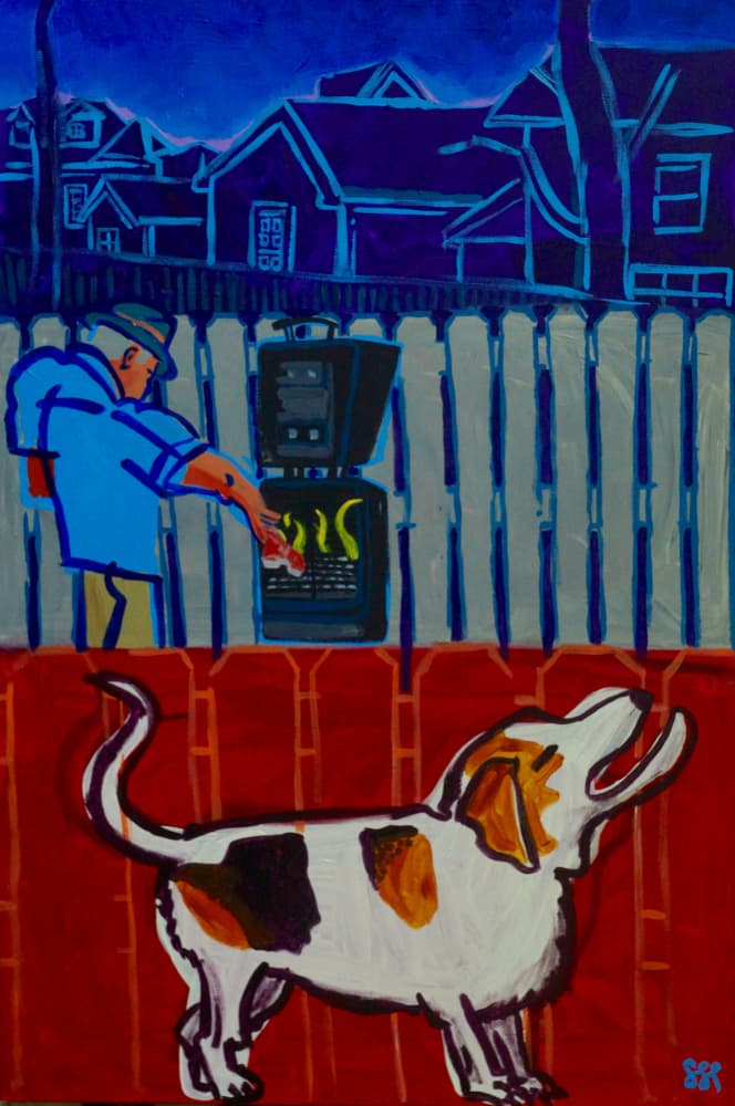 Backyard Grilling Evening by Steve Spencer — canvas wall art