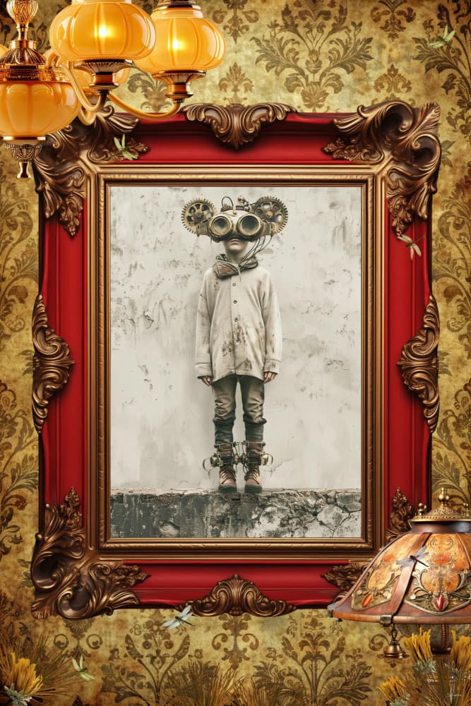 Whimsical Steampunk Boy by Sue Skellern — canvas wall art