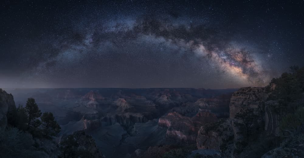 Milky Way Over Grand Canyon by Carlos F. Turienzo — canvas wall art