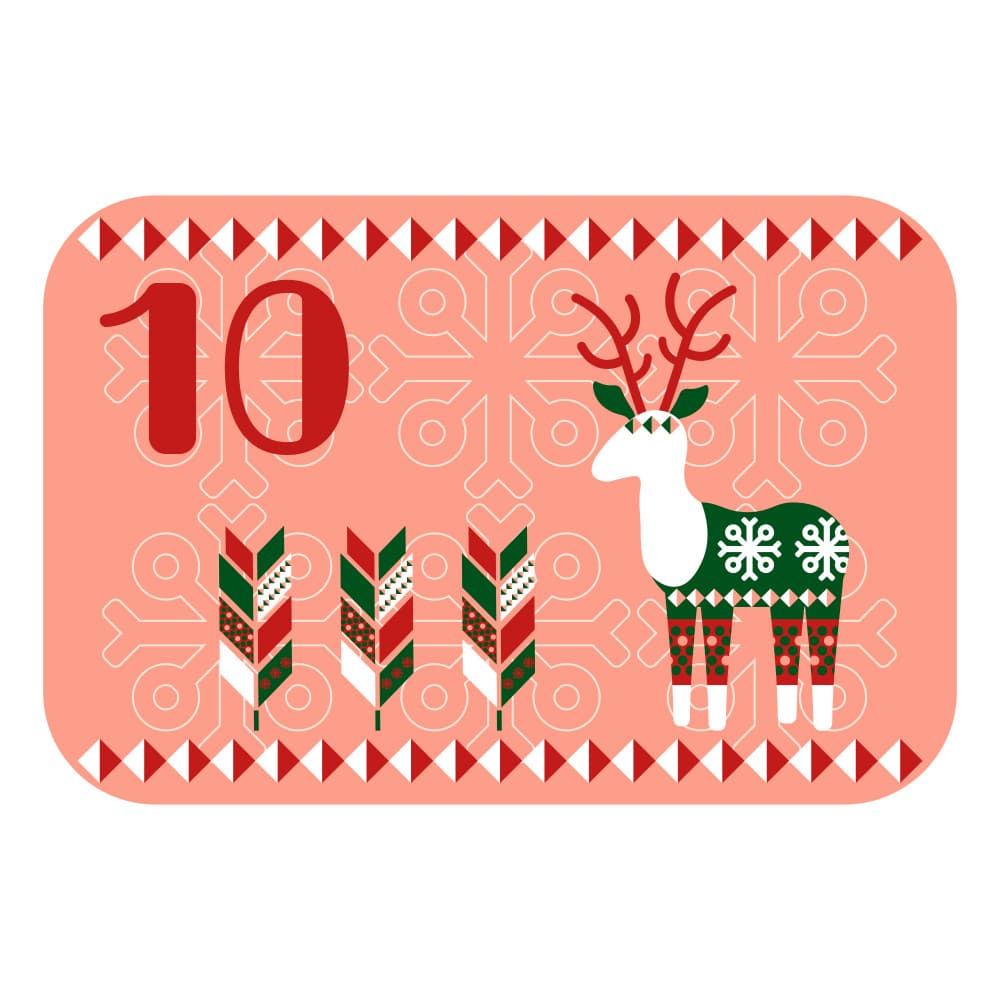 Festive Folk Reindeer Ten by Marika Barsrsind β canvas wall art