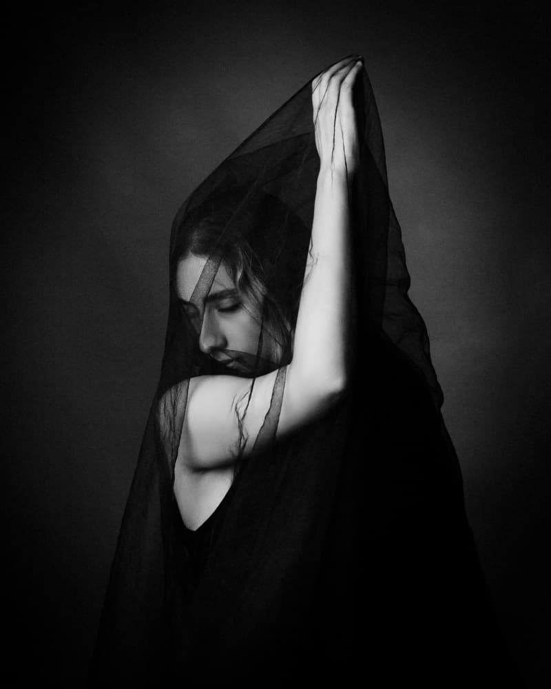 Veiled Contemplation by Mehdi Mokhtari — canvas wall art
