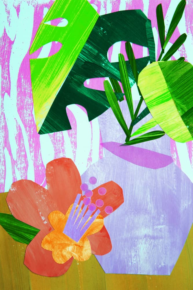 Tropical Flower Still Life by Shelley Hampe — canvas wall art
