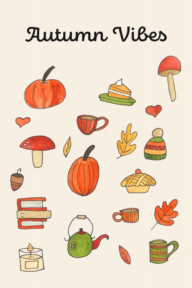 Autumn Vibes Cream by Elizabeth C — canvas wall art