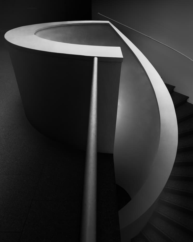 Elegant Curved Staircase by Olavo Azevedo — canvas wall art