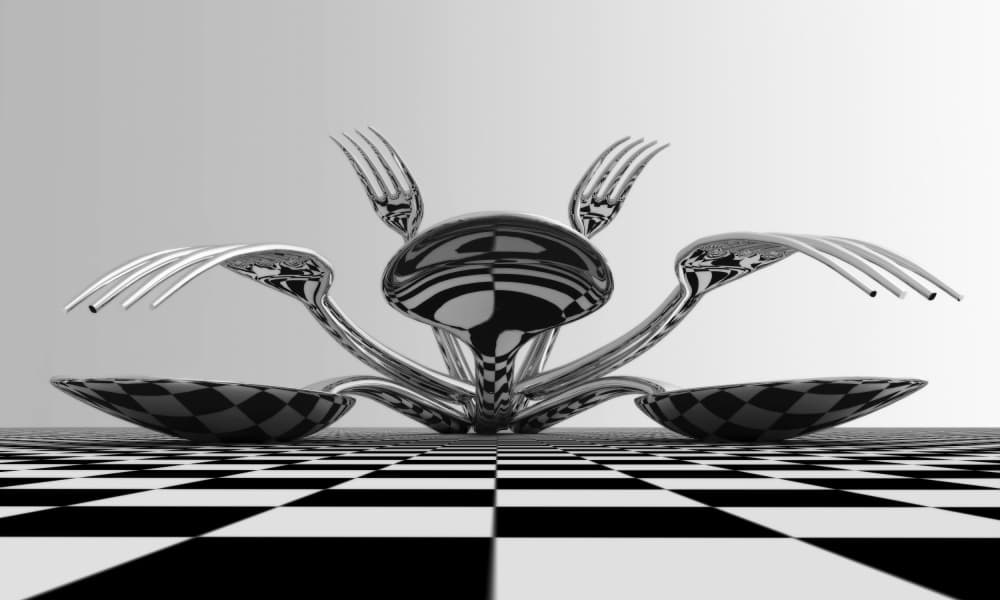 Reflective Cutlery Symmetry by Antonyus Bunjamin (Abe) — canvas wall art