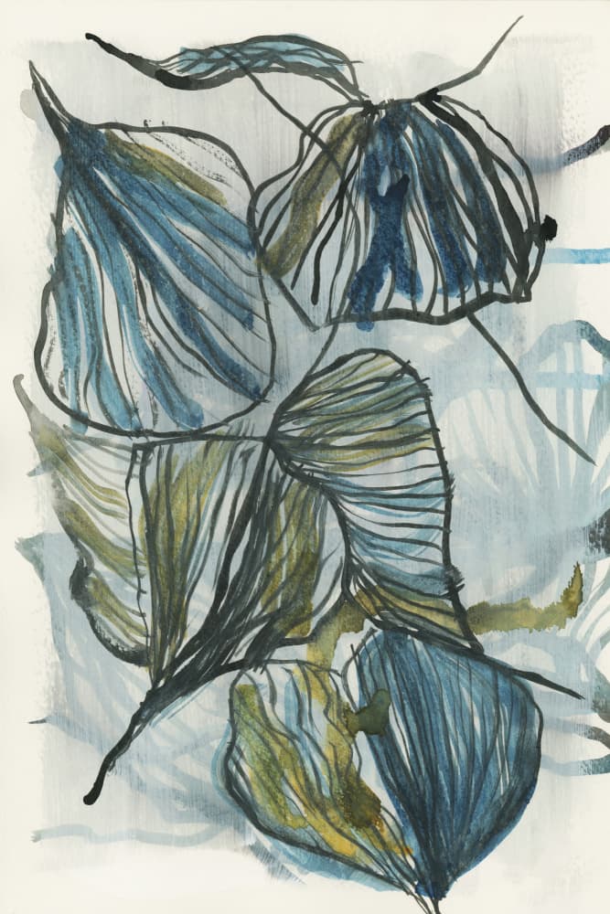 Organic Blue Leaves by cartissi — canvas wall art