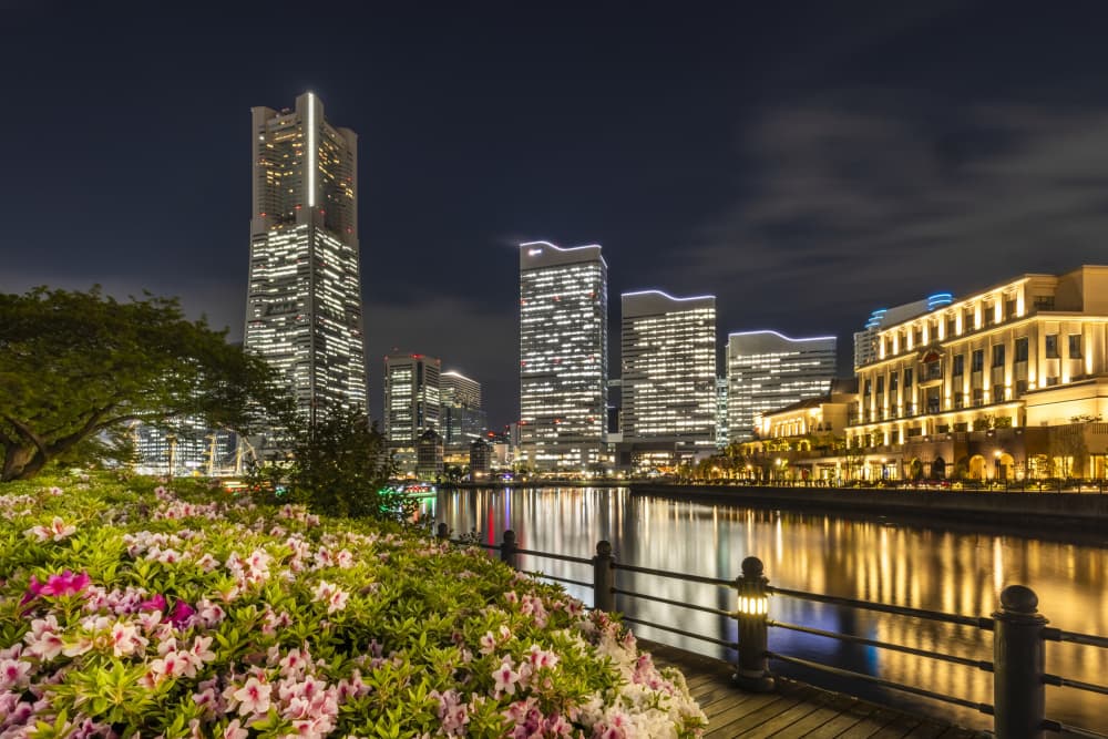 Vibrant Night Cityscape by Melanie Viola — canvas wall art