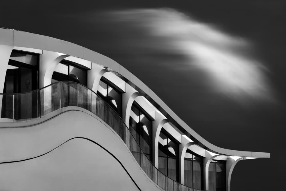 Curved Architectural Flow by Hans-Wolfgang Hawerkamp — canvas wall art