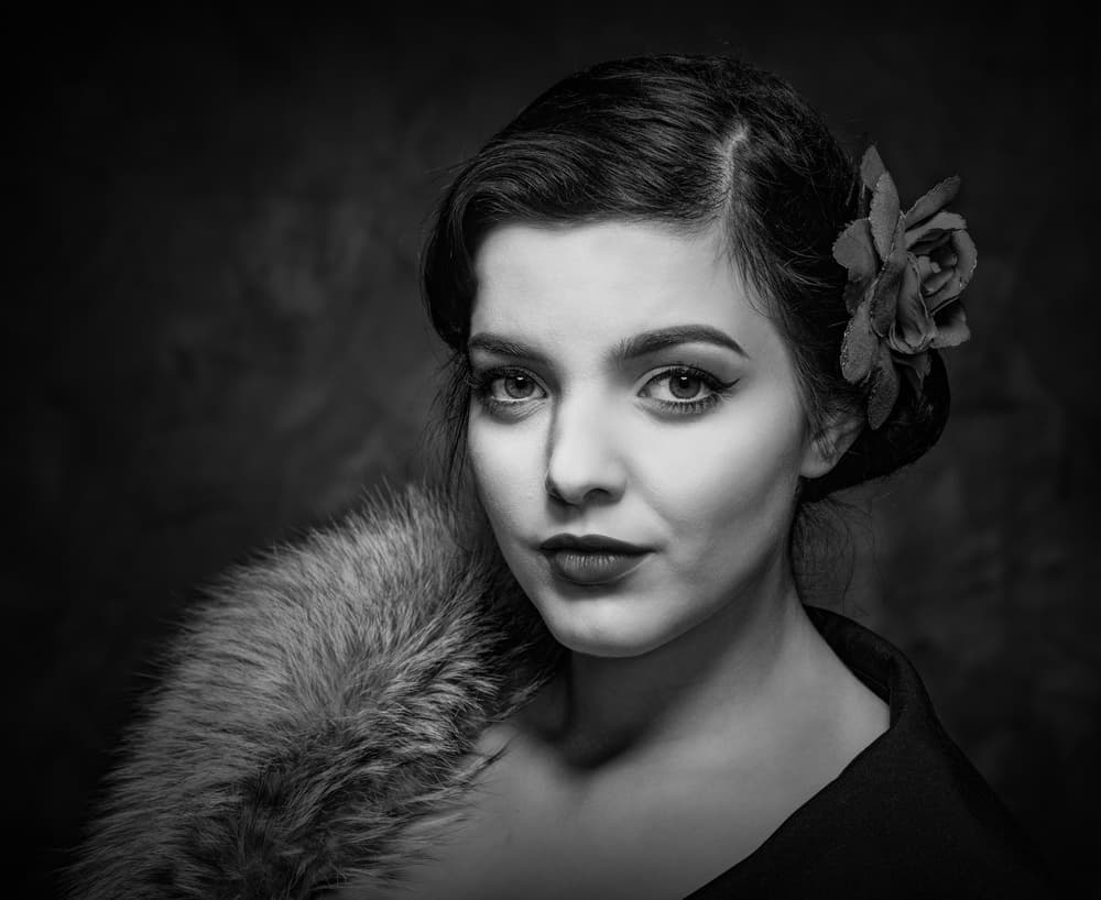 Vintage Glamour Portrait by Luc Stalmans — canvas wall art