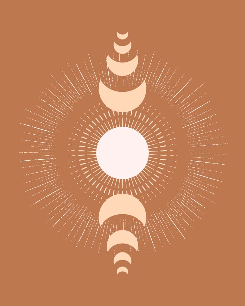 Celestial Sun Moon Phases by KsanaKalpa — canvas wall art