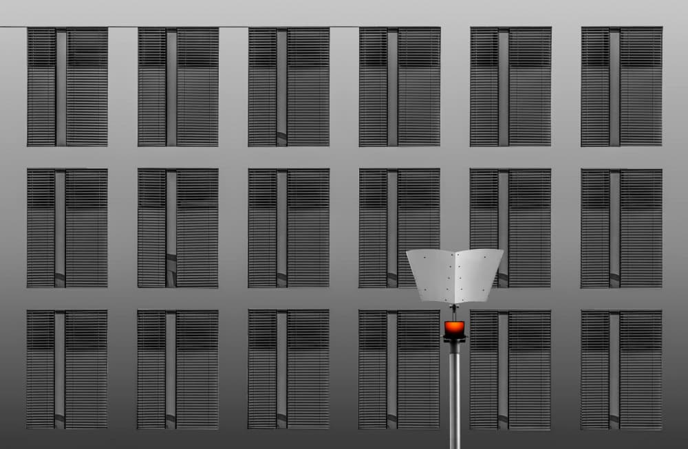 Architectural Grid Light by Roland M Schwerdtfeger — canvas wall art