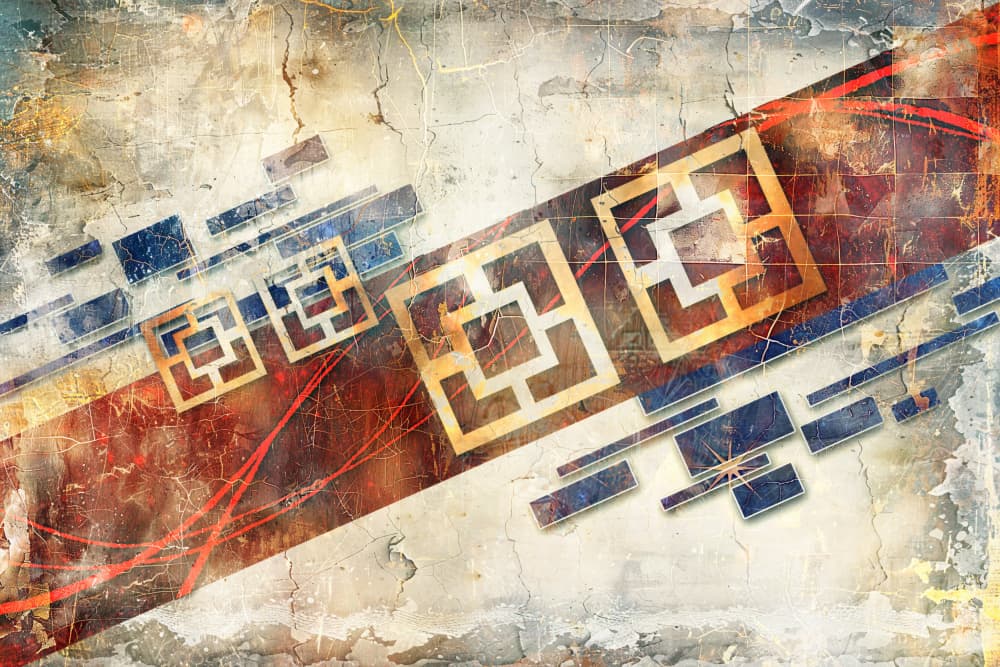 Distressed Geometric Abstract by Rafal Kulik — canvas wall art