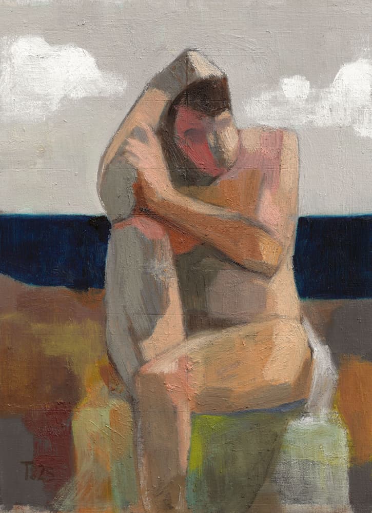 Contemplative Beach Figure by Tore Bahnson — canvas wall art