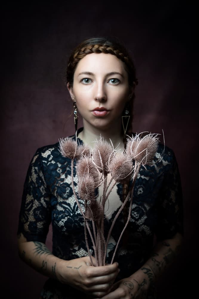 Bohemian Woman With Thistles by Ruth Franke — canvas wall art