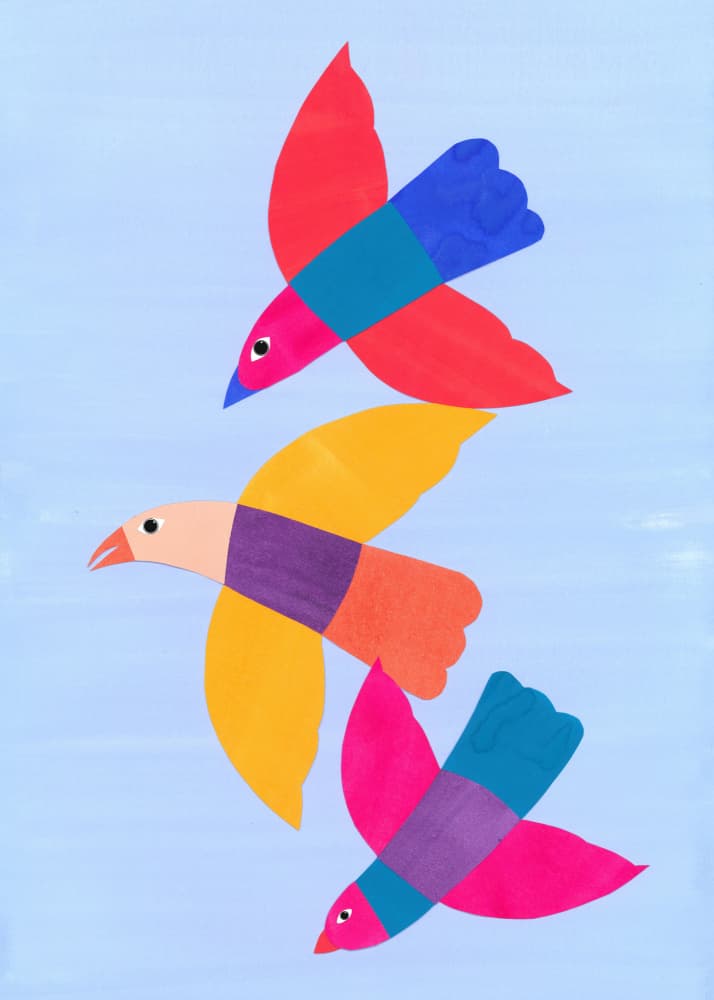 Colorful Flying Birds by Isabelle Brent — canvas wall art