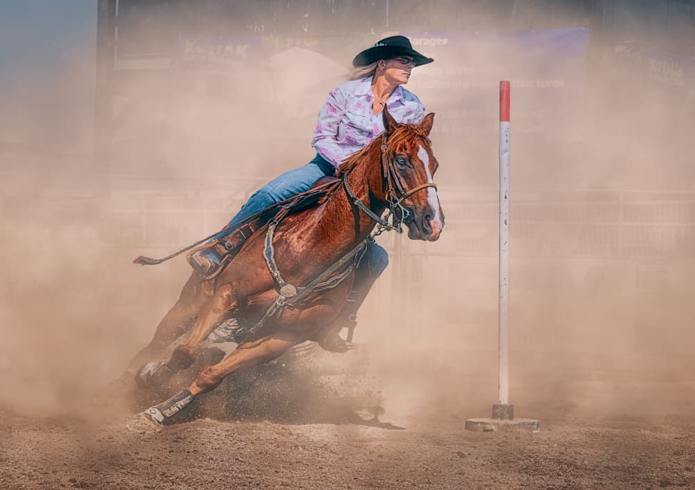 Barrel Racing Dust by Ben.C.L — canvas wall art