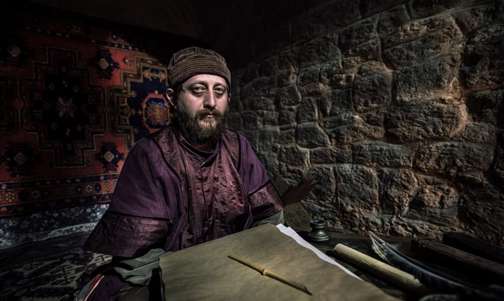 Pensive Medieval Scribe by Waldemar Szmidt — canvas wall art